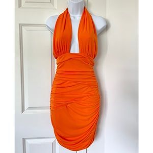 ZARA Orange Draped Sleeveless Wrap Dress | Zara